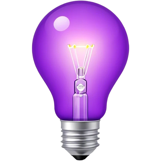 The light bulb idea is a bright purple color emoji