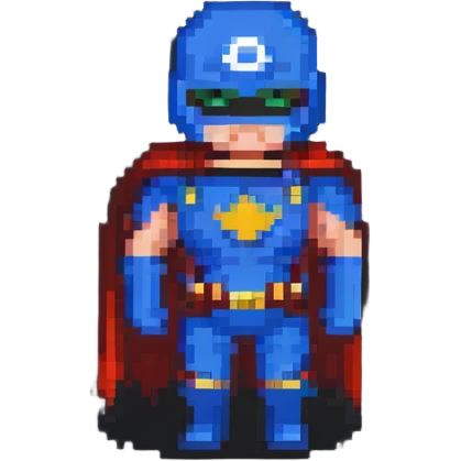 superhero character named Icon with a graphic designer theme emoji