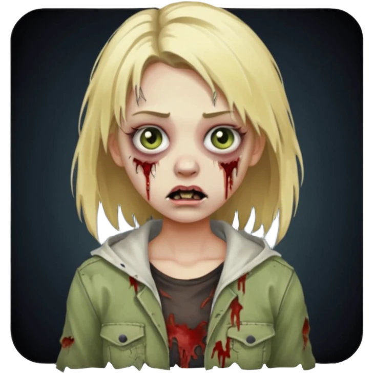 Girl zombie with blonde hair emoji