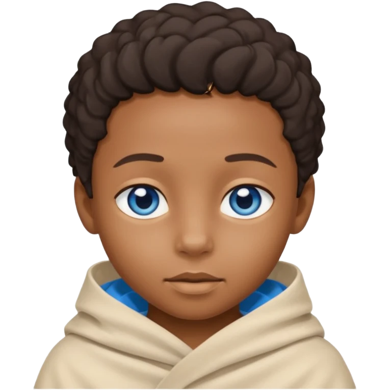 blue eyed desert black child with creme cloth emoji