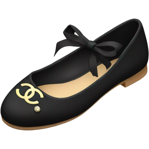 Black Chanel ballet flats emoji