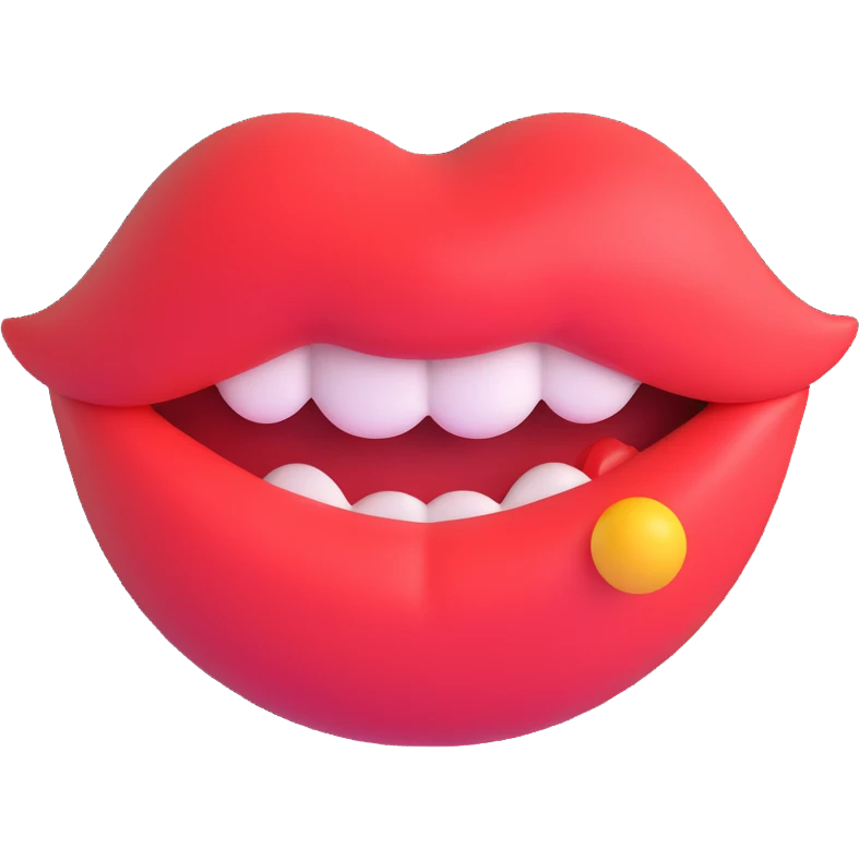exaggerated, playful puffy lips emoji style emoji