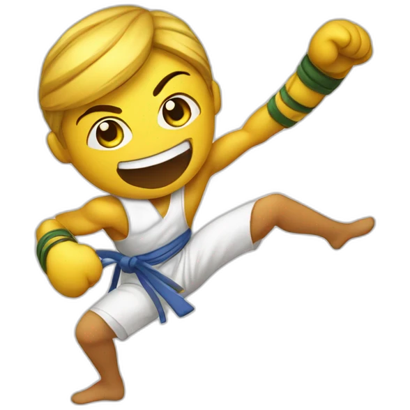 Smily face Emoji capoeira fighter emoji