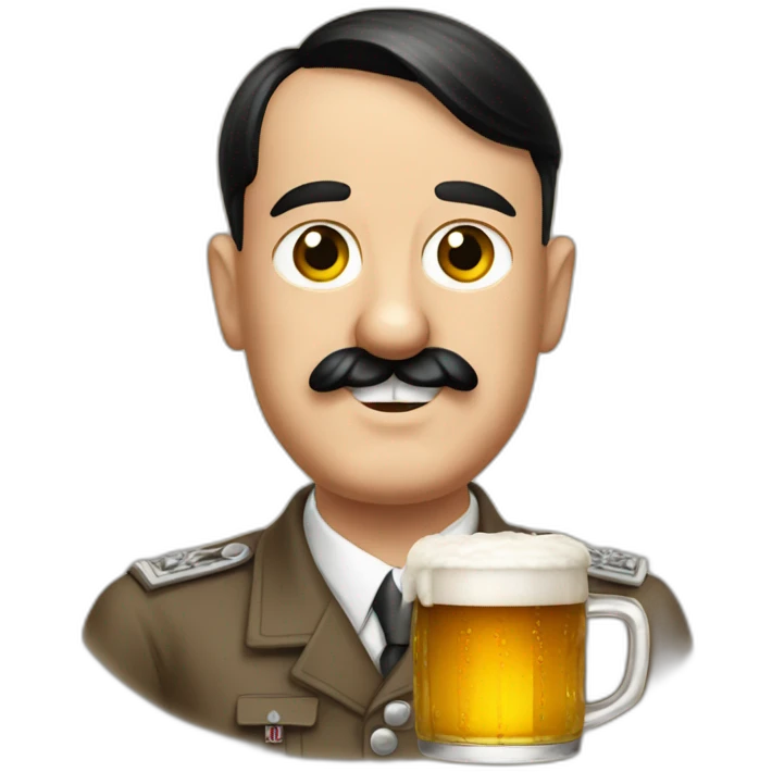 adolf hitler enjoying beer emoji