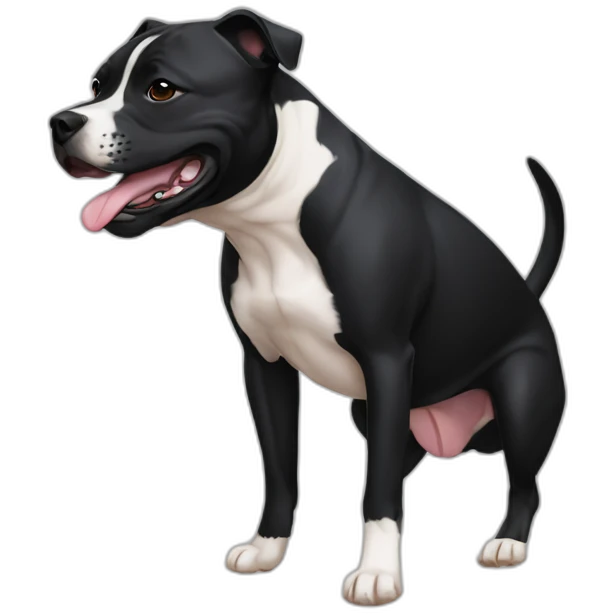 Black Staffordshire bull terrier slipping emoji