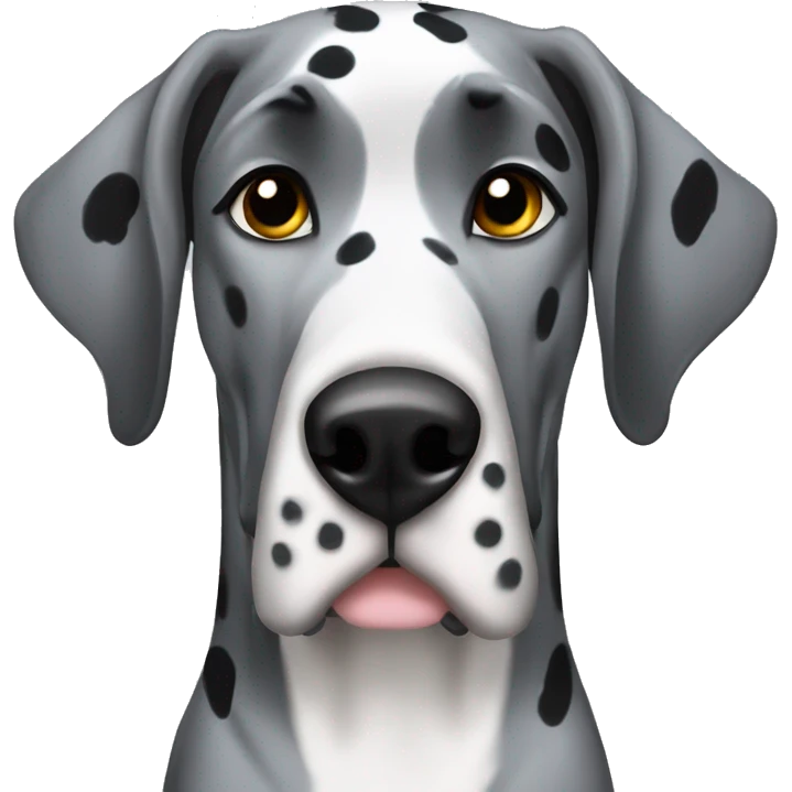 Grey and black spotted great dane emoji