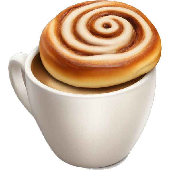 Cinnamon bun and cappuccino emoji