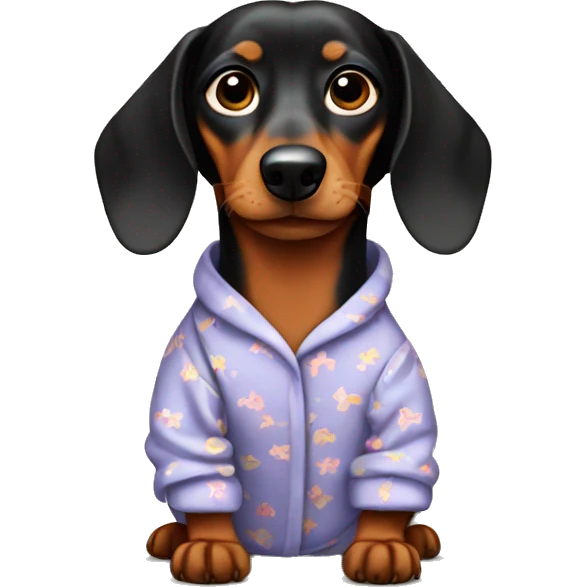 Dachshund wearing pajamas emoji