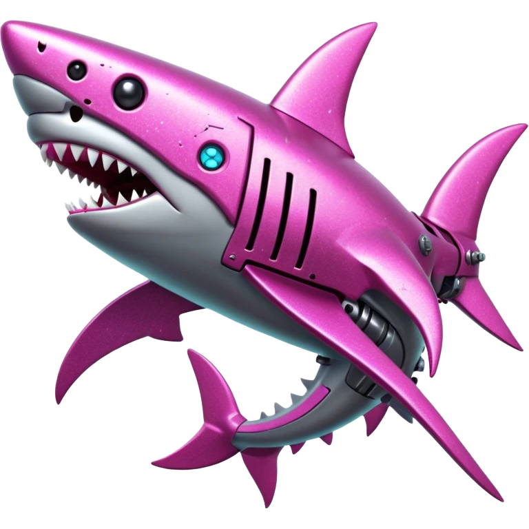 glitter mech shark pink cyberpunk emoji