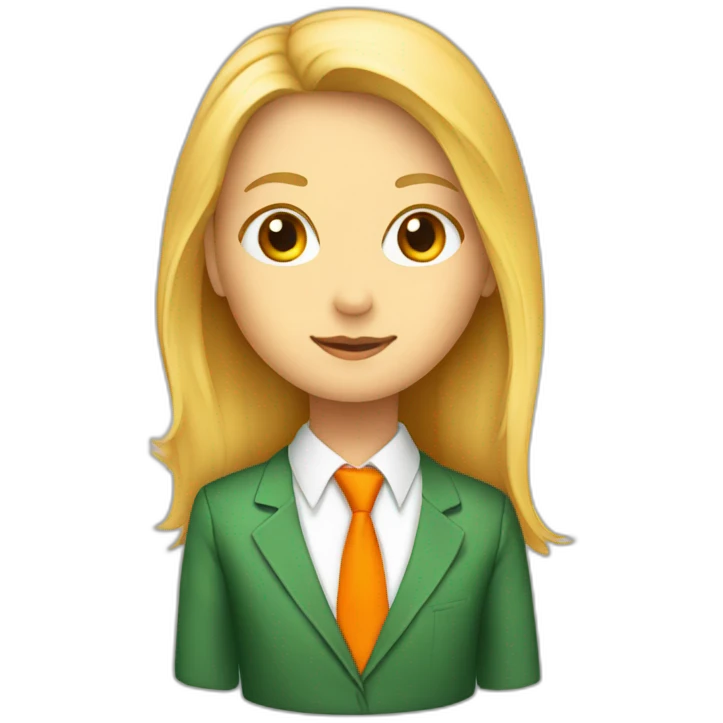 Blonde_girl_in_green-orange_counsellor_tie emoji