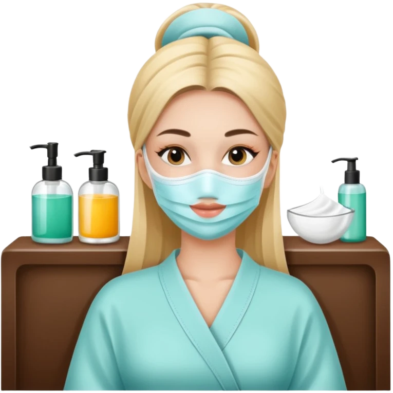 lady is relaxing in beauty salon emoji