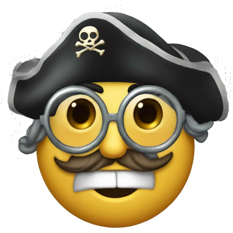 Ronaldo shocked with is two hand on his face and dressed as a pirate with a monocle emoji