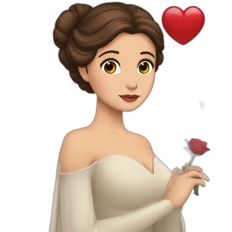 Princesa Leia beso corazón emoji