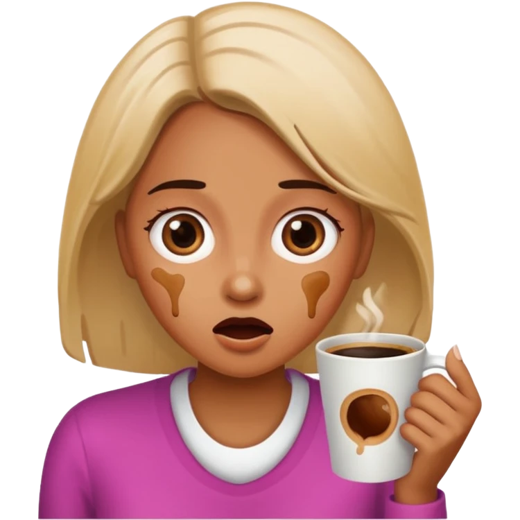 Woman that swallowed her coffee emoji
