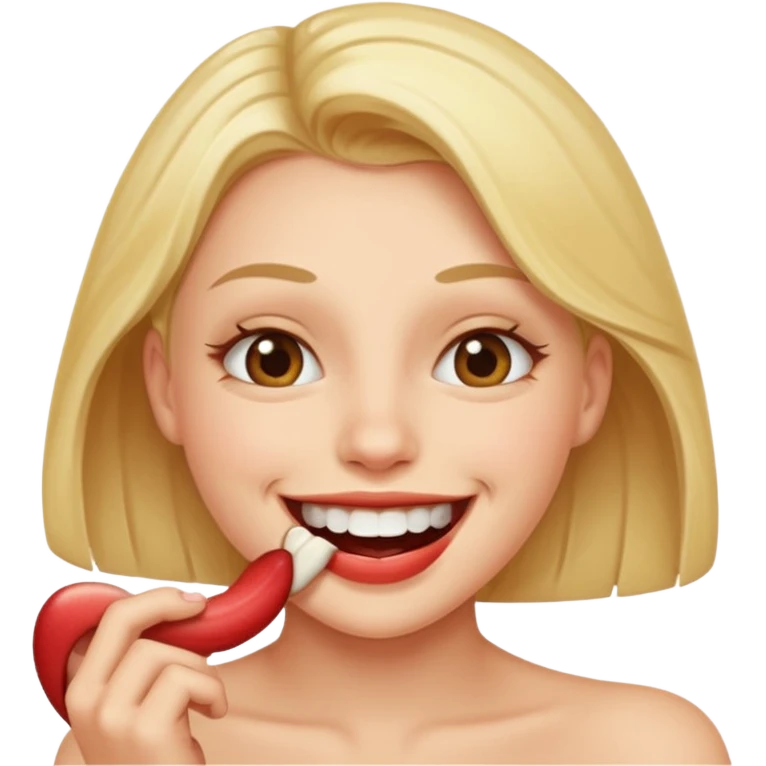 smiley qui se mord la levre  inferieur de maniere sexy emoji