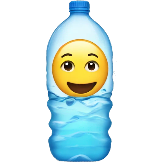 Happy emoji with water bottle emoji