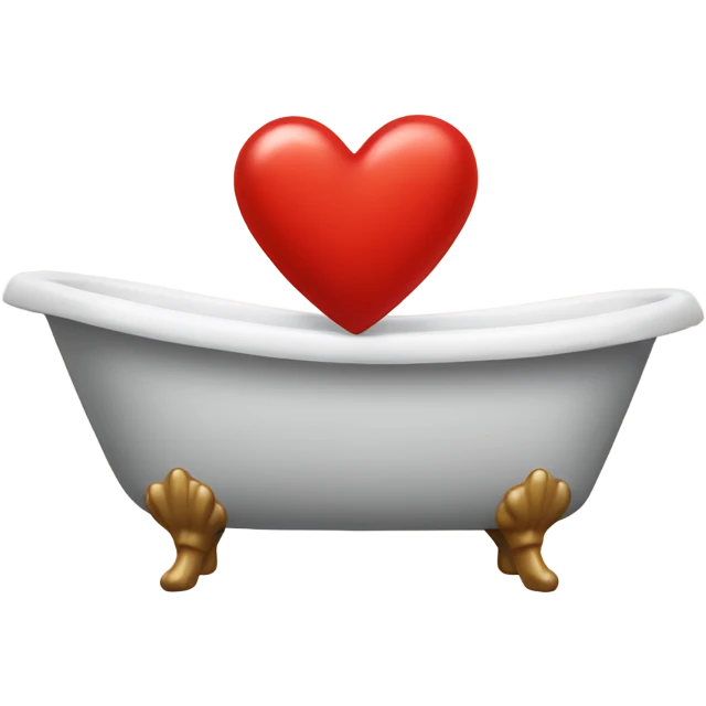 red heart-shaped bathtub emoji