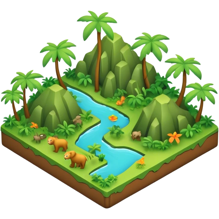 3d jungle map  emoji
