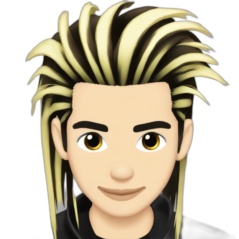 Bill Kaulitz skunk hair 2000s emoji