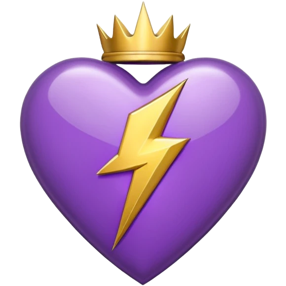 purple heart with a lightning bolt emoji