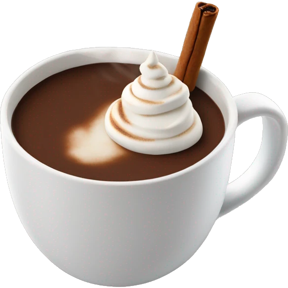 hot chocolate with whipped toasted marshmallow in a plain white mug emoji