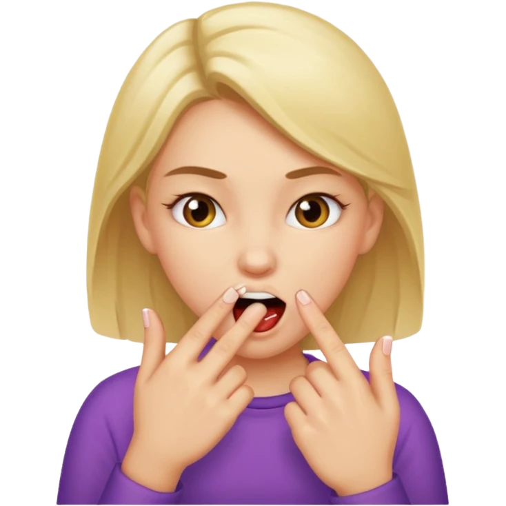 Girl biting her fingers  emoji