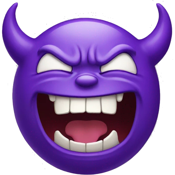 purple demon laughing while crying emoji