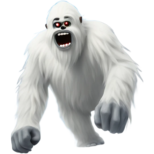 Yeti being pushed down mountain emoji
