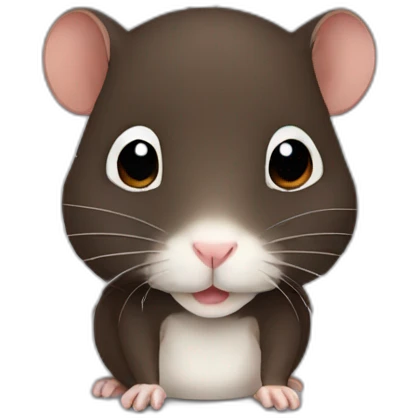 dark brown gerbil white belly emoji