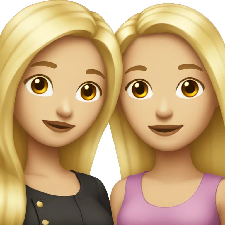 blonde and brunette girl bestfriends emoji