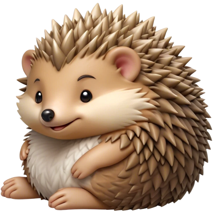 Beautiful and Majestic Hedgehog Portrait Emoji, Head and body resting in serene repose with a gentle, content smile, showcasing a delicately spiky yet soft body with eyes gently closed in peaceful slumber, Simplified yet exquisitely endearing features, highly detailed, glowing with a soft, drowsy forest light, high shine, relaxed and utterly enchanting, stylized with an air of timeless woodland majesty, soft glowing outline, capturing the essence of a beautiful and majestic hedgehog that embodies the serene charm of nature! emoji