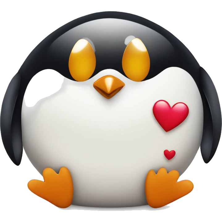 penguin with heart emoji
