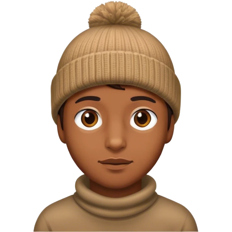 Brown person with beanie  emoji
