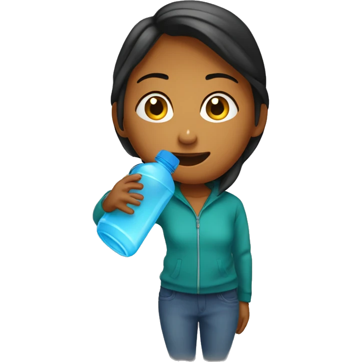 Chassidy drinking from a giant water bottle emoji