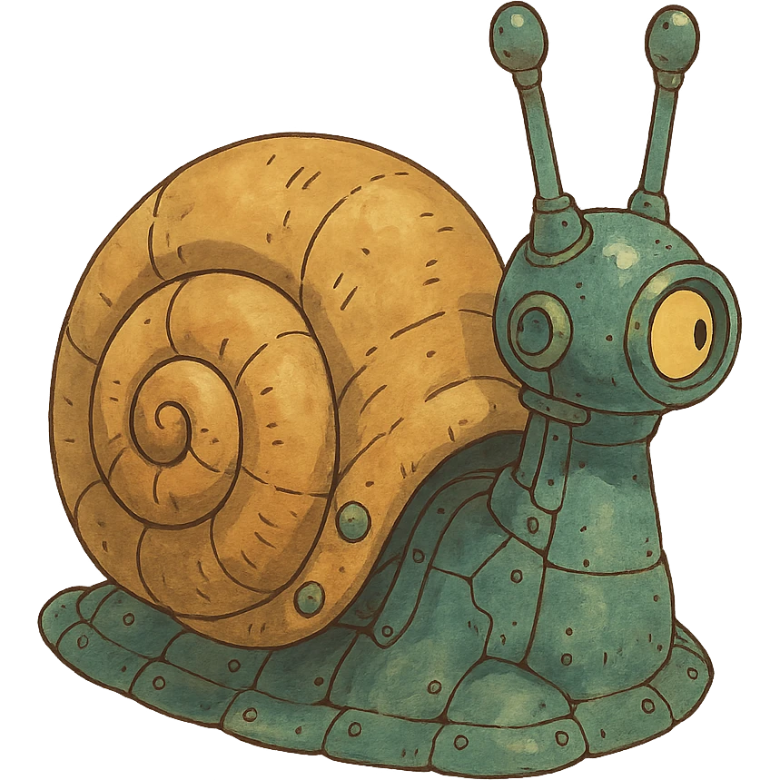 ghibli style robot snail emoji
