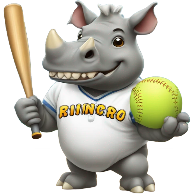 Rhinoceros playing softball emoji