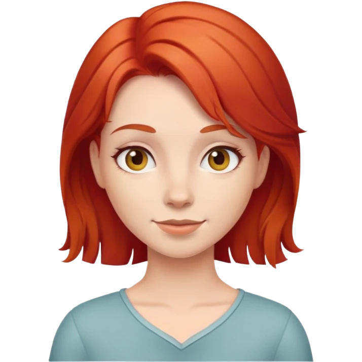 Friendly female character with red hair emoji