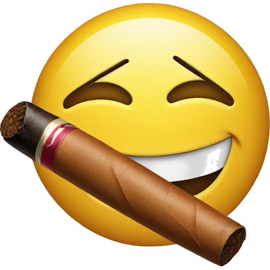 a smileyface and a cigar. emoji