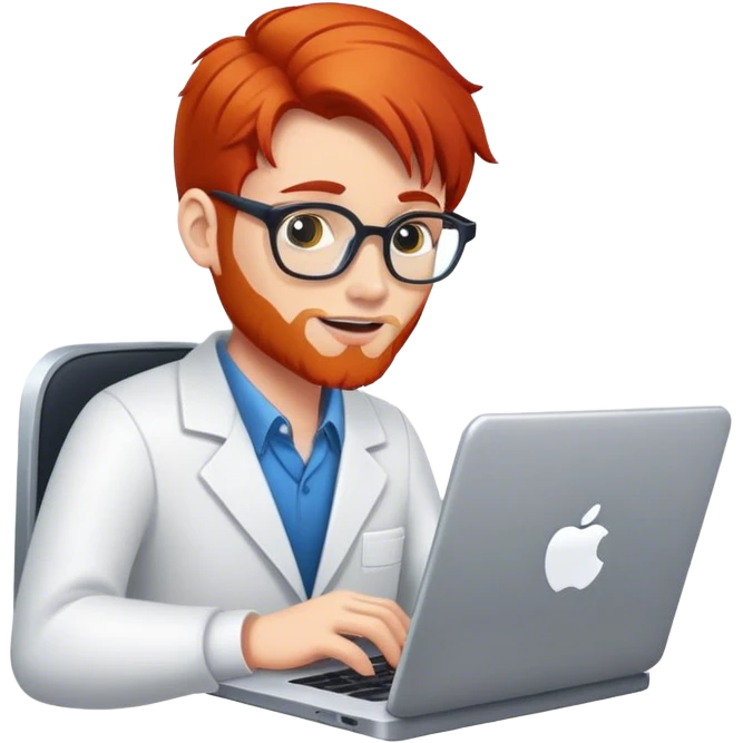 Create a redhead programmer using his lapto emoji