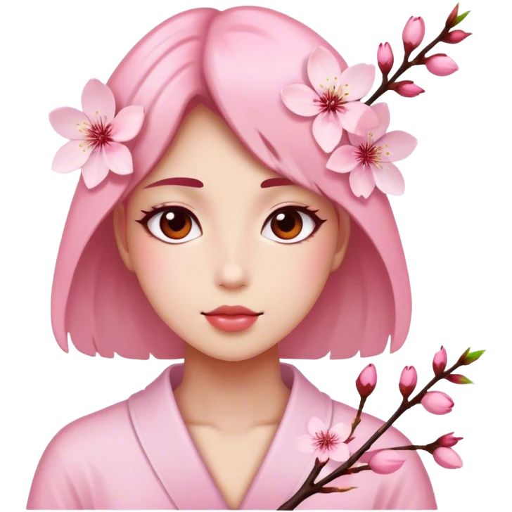 Cherry Blossom-face emoji