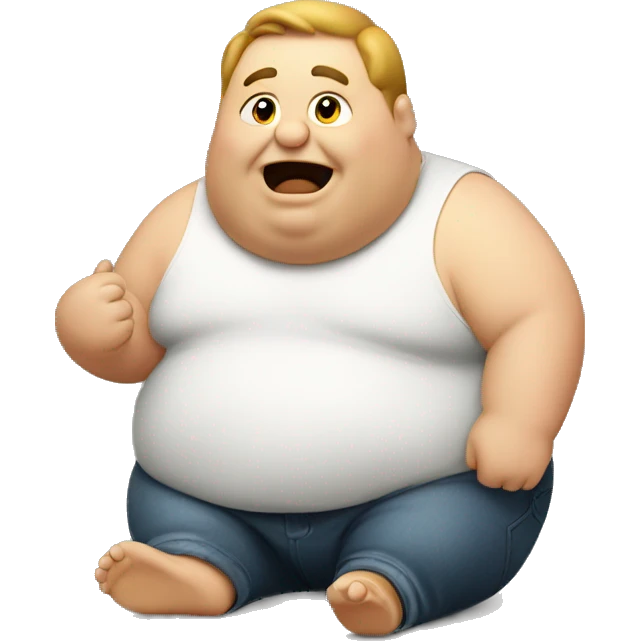 Fat guy eating  emoji