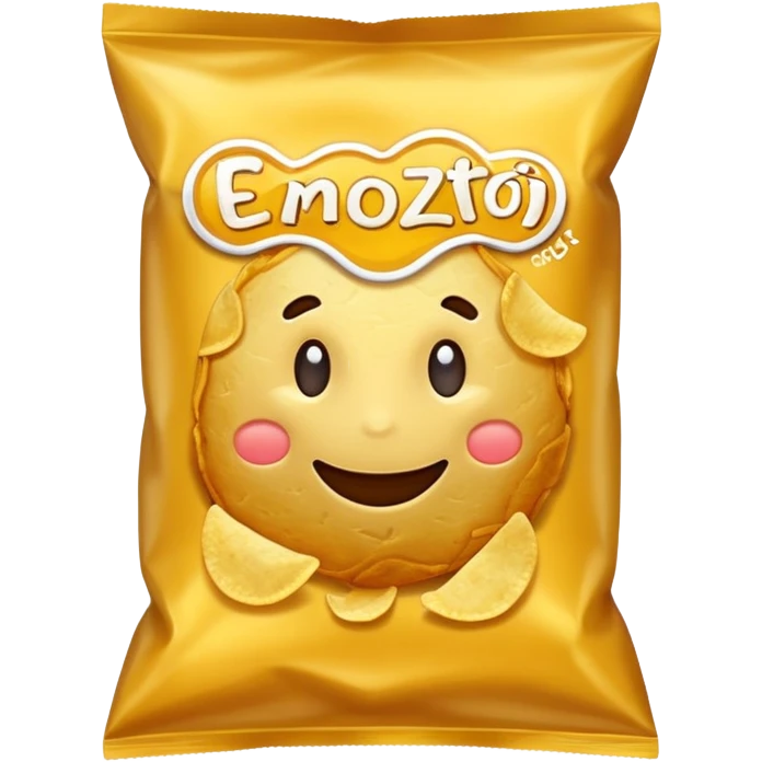  potato chip snacks bag no face emoji