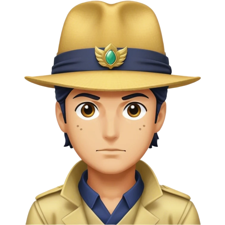 Emoji pointing foward with jotaro Kujos hat emoji