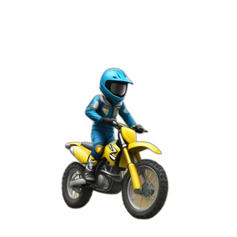 Homme cagoule sur un motocross en roue arrière emoji