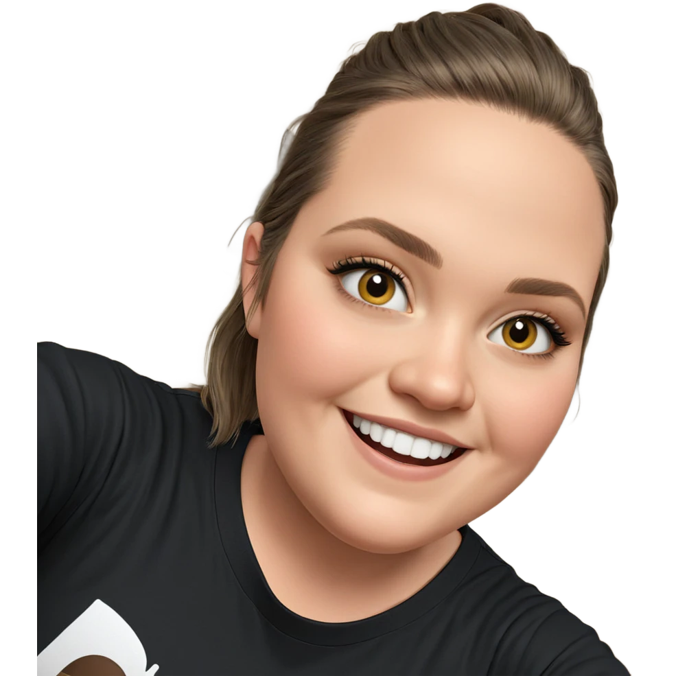 smiling girl in black shirt emoji