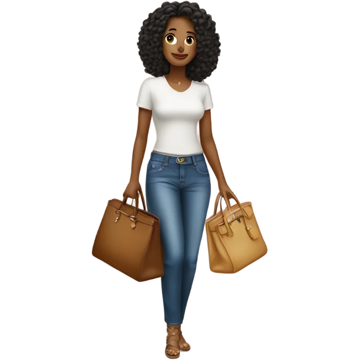 pretty women with a birkin emoji
