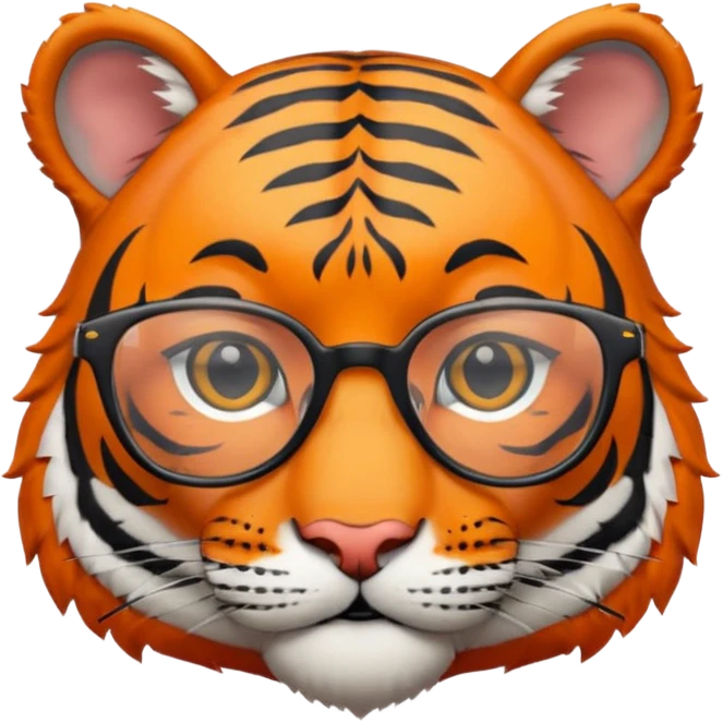 Tiger with glasses  emoji
