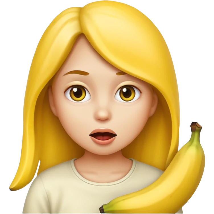 Girl emoji eating banana in suspicious way emoji