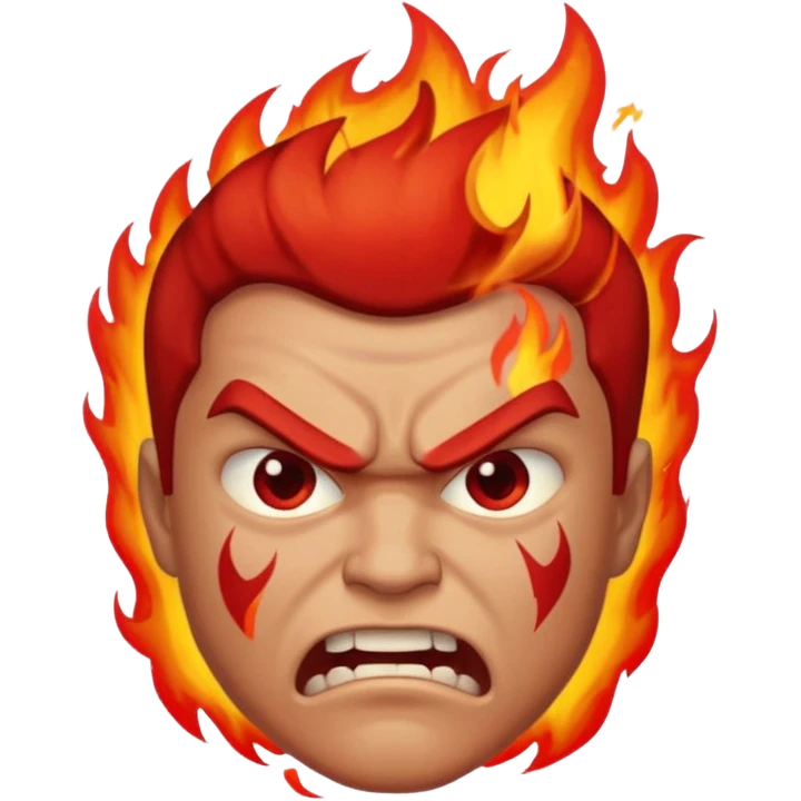 burning angry man emoji