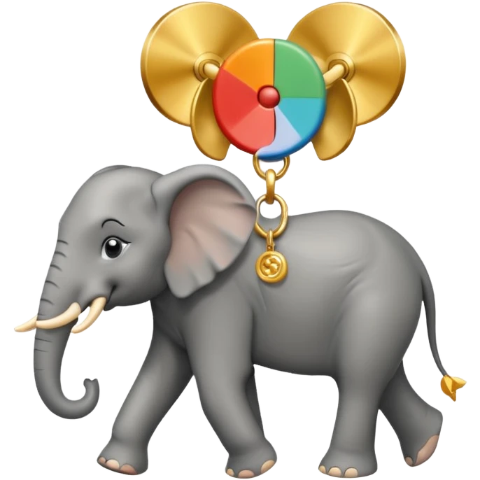elephant walking out of target wearing jewelry emoji